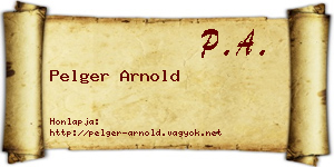 Pelger Arnold névjegykártya